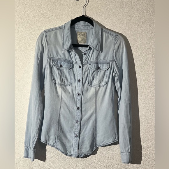 Guess Denim Shirt 
Style # W21H38D0M40 - Picture 2 of 6